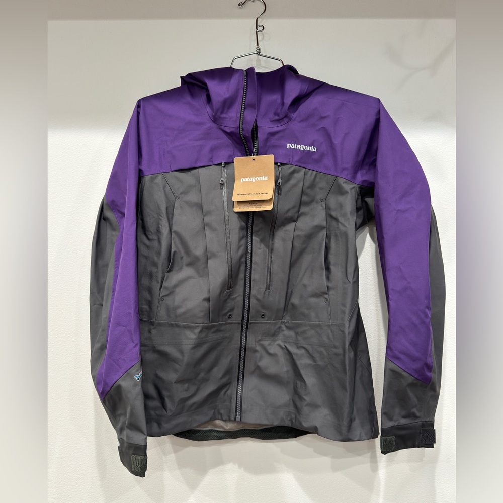 Patagonia Purple and Gray Waterproof Hooded Jacket